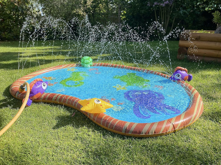 Wasserspielmatte, langlebig, tragbar, aufblasbar Sprinkler Pad Sprinkle und Splash Planschbecken Som