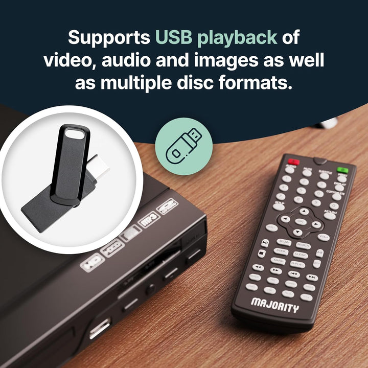 DVD Player für Fernseher HDMI | CD DVD Player | DVD Spieler | DVD Player Region Free | DVD Player Kl