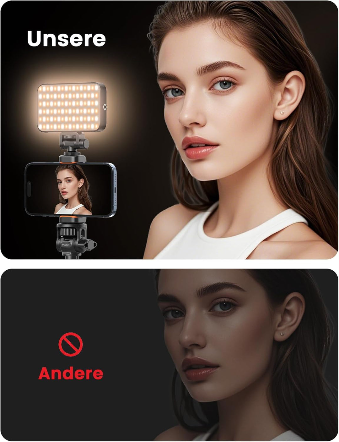 Pnitri 180cm Handy Stativ für Smartphone mit Licht 180cm mit licht, 180cm mit licht