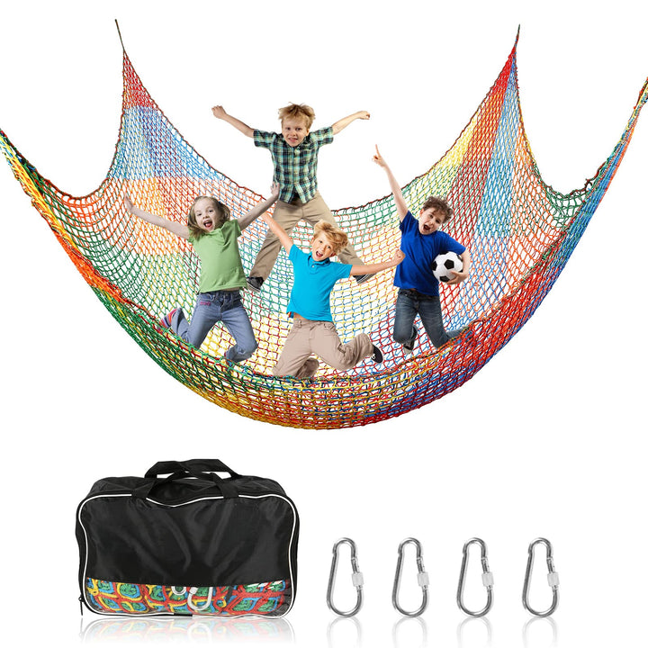 MENAYODA Kletternetz Spielplatz, Schwerlast Doppellagiges Schutznetz Kinder Klettergerüst Schaukel,