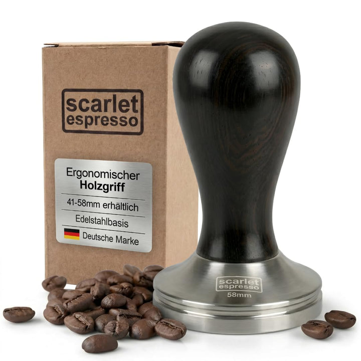 scarlet espresso | Tamper »Classic«, stilvoller Espresso-Stempel mit ergonomischem Griff aus Edelhol