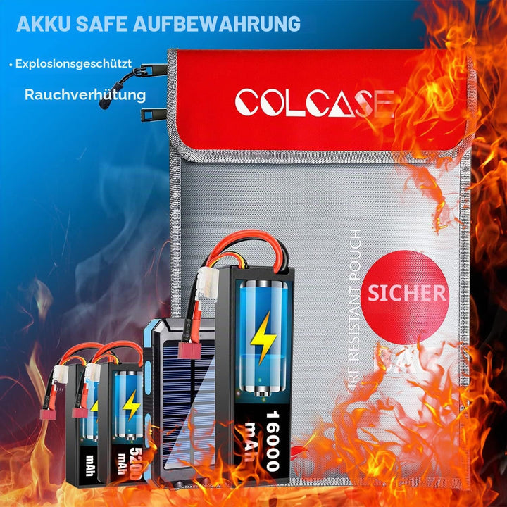 Colcase Feuerfeste Tasche, 38,1 x 27,9 cm, nicht reizend, mit Silikon beschichtet, feuerfest, sicher