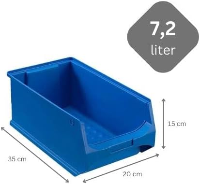 Blaue Sichtlagerbox 4.0 | HxBxT 15x20x35cm | 7,2 Liter | Sichtlagerbehälter, Sichtlagerkasten, Sicht