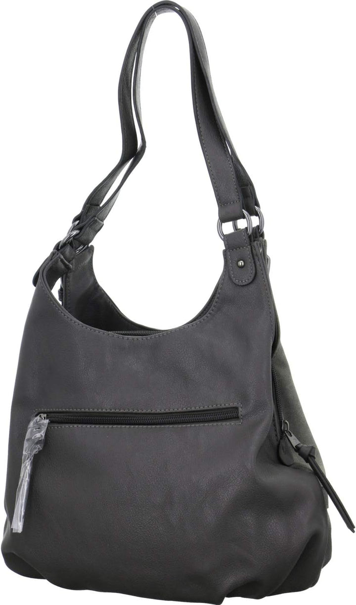 TOM TAILOR bags Juna Damen Shopper Umhängetasche Reissverschluss Klein 31 x 14 x 29 Grau, 31 x 14 x