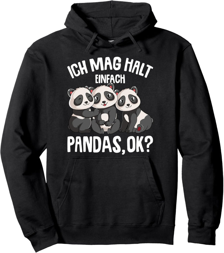 Panda Ich mag halt Pandas Pandabär Kinder Damen Mädchen Pullover Hoodie