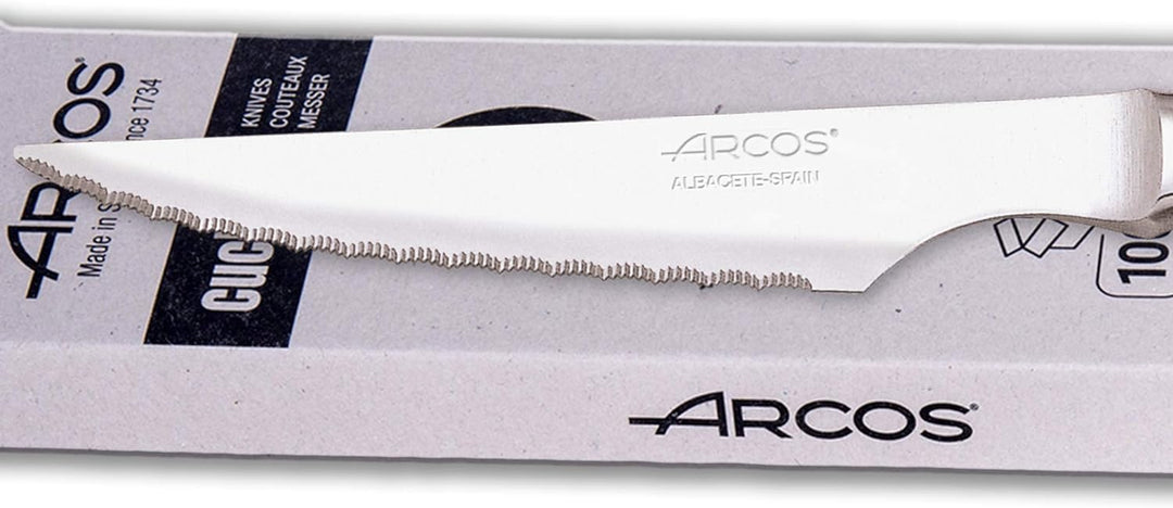 Arcos Fleischmesser-Set | 6 Stück | Steakmesser Marke Arcos | Edelstahl-Besteck | Klinge 110 mm | Mo