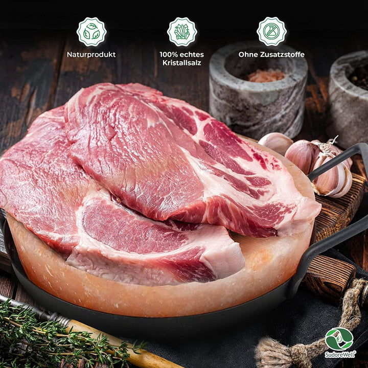 Salzgrillstein Salz Grillstein rund 20 x 20 x 4 cm