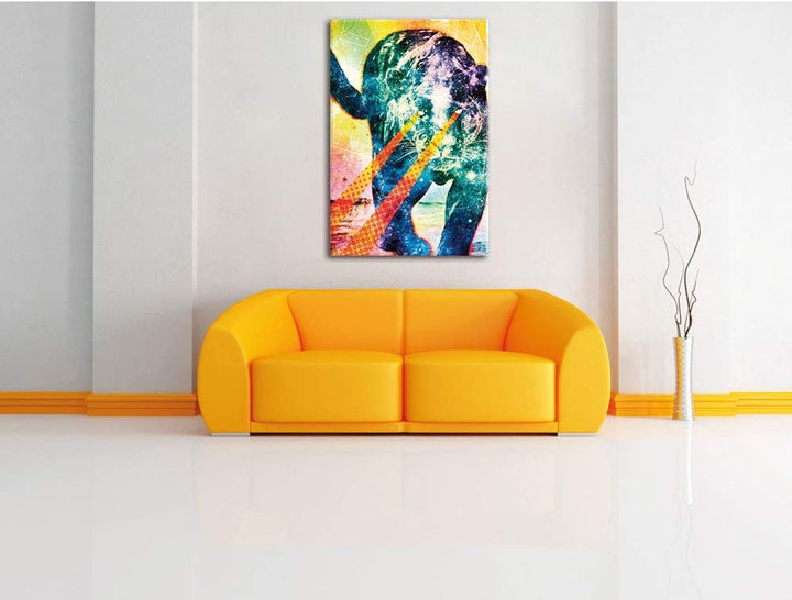Pixxprint Psycat Leinwandbild Bild auf Leinwand, XXL riesige Bilder fertig gerahmt mit Keilrahmen, K