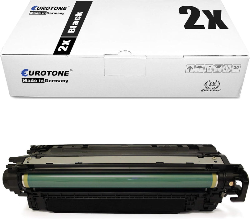 2X Eurotone kompatibler Toner für HP Color Laserjet Enterprise CP 4025 4525 wie CE260A 647A Black 2x