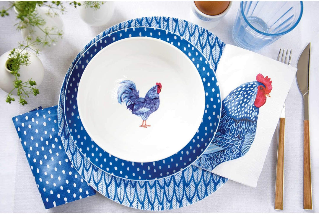 IHR - POT 906240 - Porzellanteller, White dots blue, 20cm x 2cm, Plätzchenteller