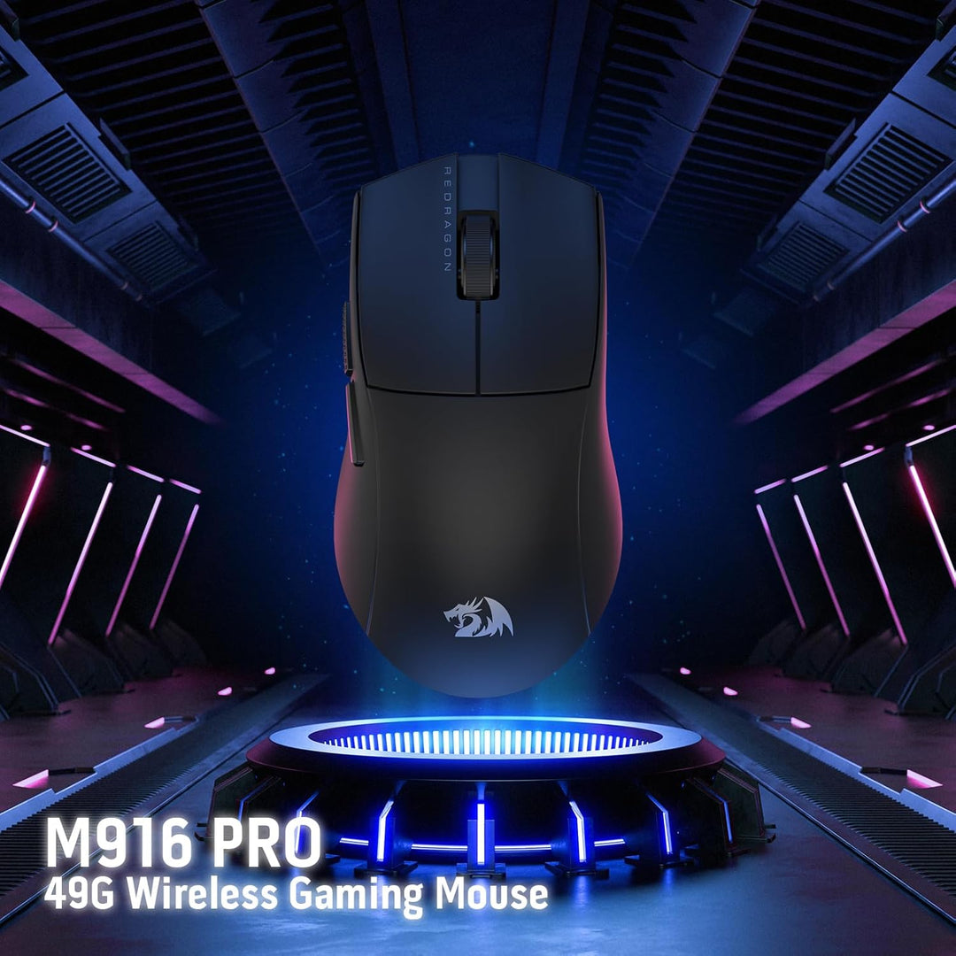 Redragon M916 PRO 3-Modus Wireless Gaming Maus, Hyperschnelle 4K Polling Rate, 49G Ultra-Leicht 26K