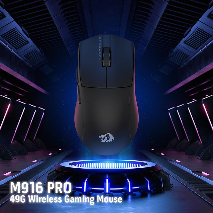 Redragon M916 PRO 3-Modus Wireless Gaming Maus, Hyperschnelle 4K Polling Rate, 49G Ultra-Leicht 26K