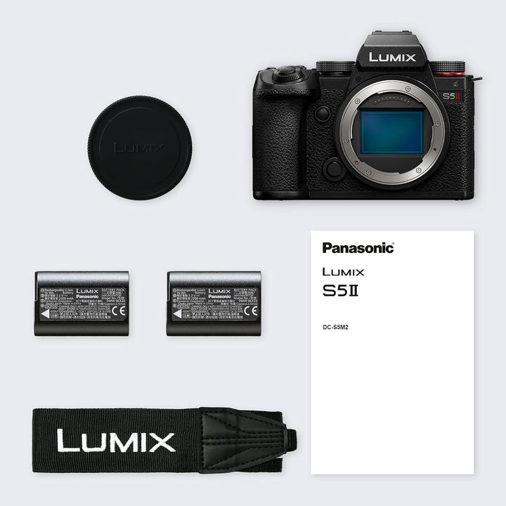 Panasonic LUMIX DC-S5 II Spiegellose Vollformat Kamera 4K 60p und 6K 30p, Flip-Screen, WLAN, Hybrid-