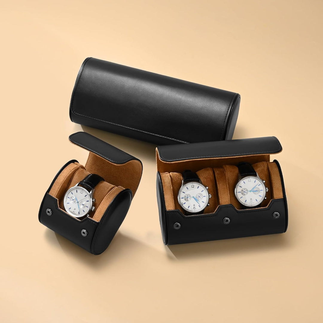 Oirlv Luxus Pu Leder 2 Schlitze Uhrenrolle Reiseetui Aufbewahrungsetui Für Geschenkbox Weihnachten J