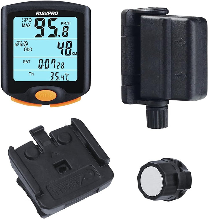 Risepro Kabelloser Fahrradcomputer, wasserdicht, Multifunktions-Fahrradcomputer mit hintergrundbeleu