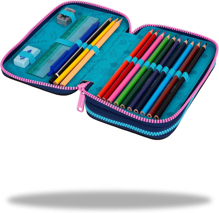 CoolPack Stitch 2-Fach Federmäppchen gefüllt – Schulmäppchen mit Stitch Motiv | Etui für Schule, Fre