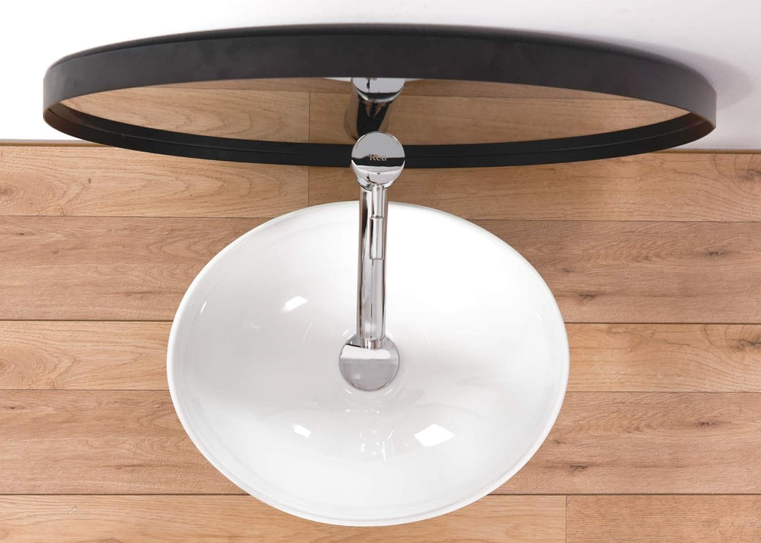 VBChome Waschbecken 40 x 33 klein Keramik Oval Waschtisch Handwaschbecken AUFSATZWASCHBECKEN WASCHSC
