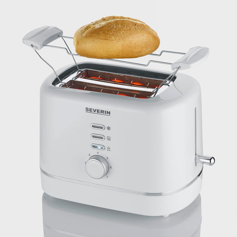 SEVERIN Automatik-Toaster, für 2 Scheiben, Brötchenaufsatz aus Edelstahl, Aufwärm- & Defrosterfunkti