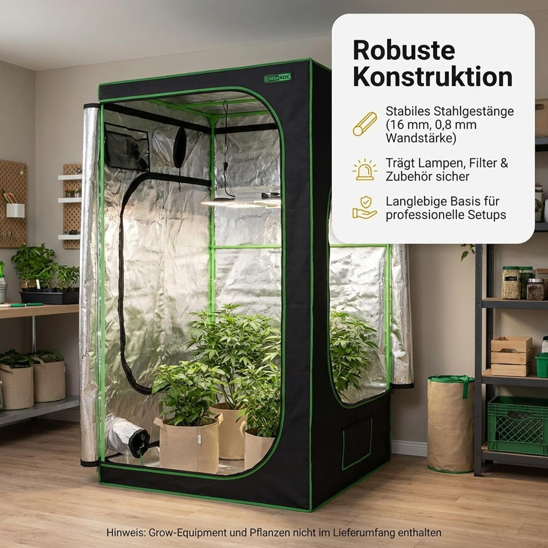 Easy Act Dark Box Growzelt 150x150x220 cm, lichtdichte Indoor-Growbox mit stabilem Gestänge und hoch