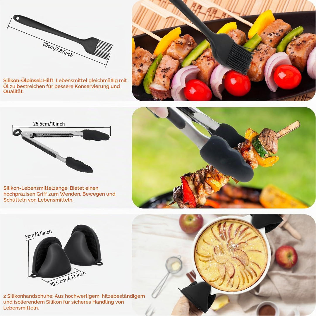 Airfryer Zubehör Set mit 4 Silikonmagneten – verhindert, dass Backpapier Lebensmittel bedeckt – inkl