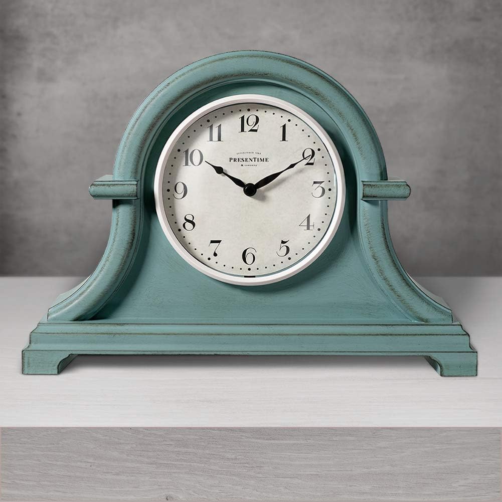 Presentime & Co. Vintage Farmhouse Kaminuhr Serie, Napoleon Schreibtisch & Regal Uhr, 33 x 25,4 cm,