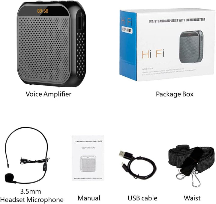 Tragbarer Sprachverstärker für Lehrer, 2200 mAh wiederaufladbarer persönlicher Verstärker Mikrofon P