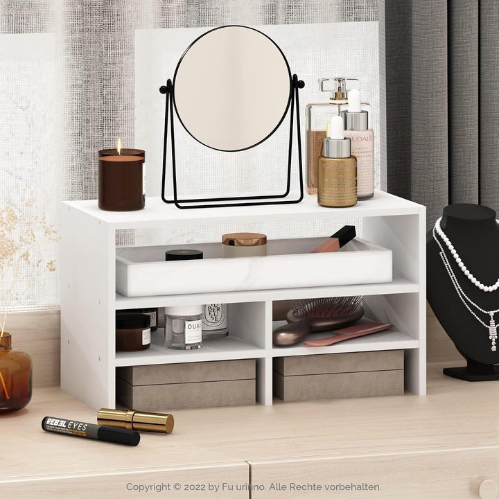 Furinno Hermite Schreibtisch-Organizer-Regal, Bücherregal, Weiss Weiss 19.8 (D) x 41.7 (W) x 23.6 (H