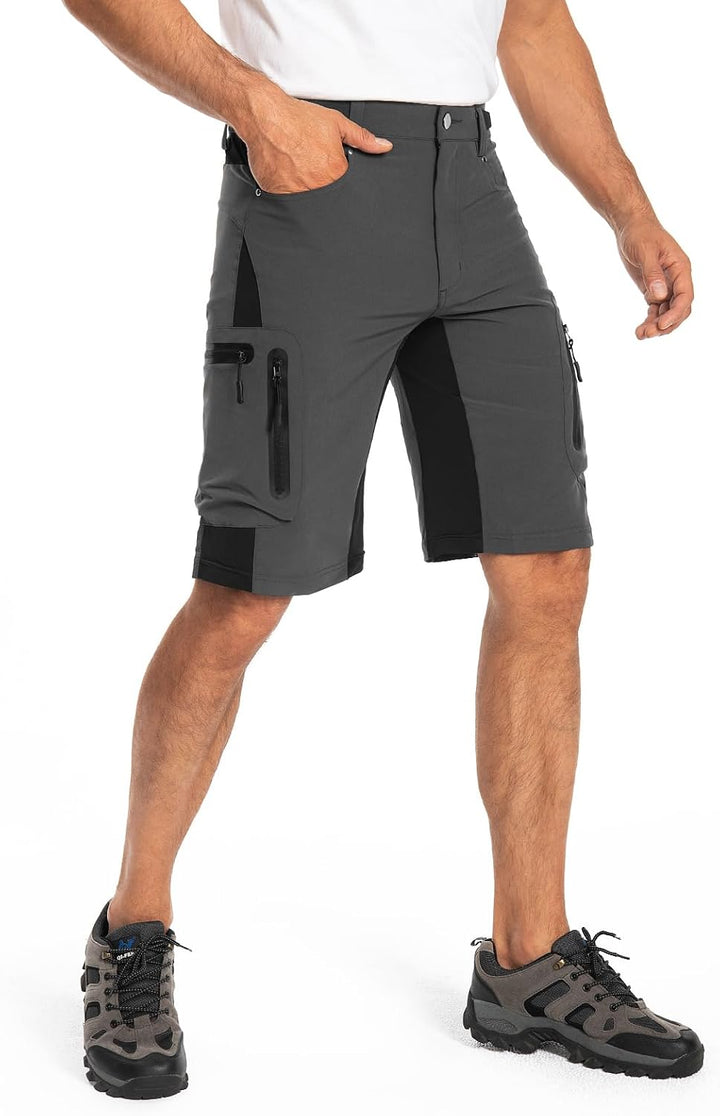 Hiauspor Kurze Hosen Herren, Leichte Wanderhose Atmungsaktiv Schnelltrocknen Cargo Bermuda Shorts El