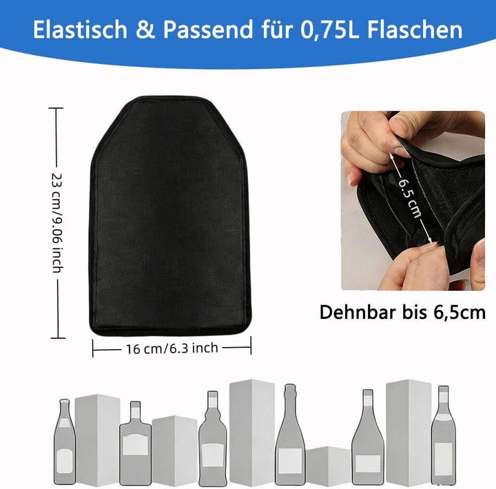 2er Set Weinkühler Manschette mit Gel - Universeller Kühlmanschette für Wein, Sekt, Champagner & Fla