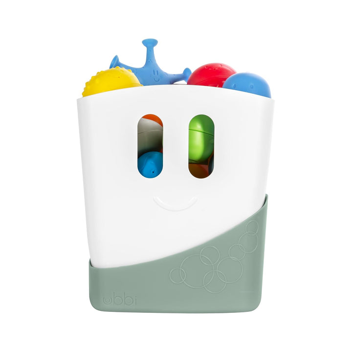 Ubbi Freestanding Bath Toy Organizer Bath Caddy with Removable Drying Rack Bin & Scoop for Toddlers
