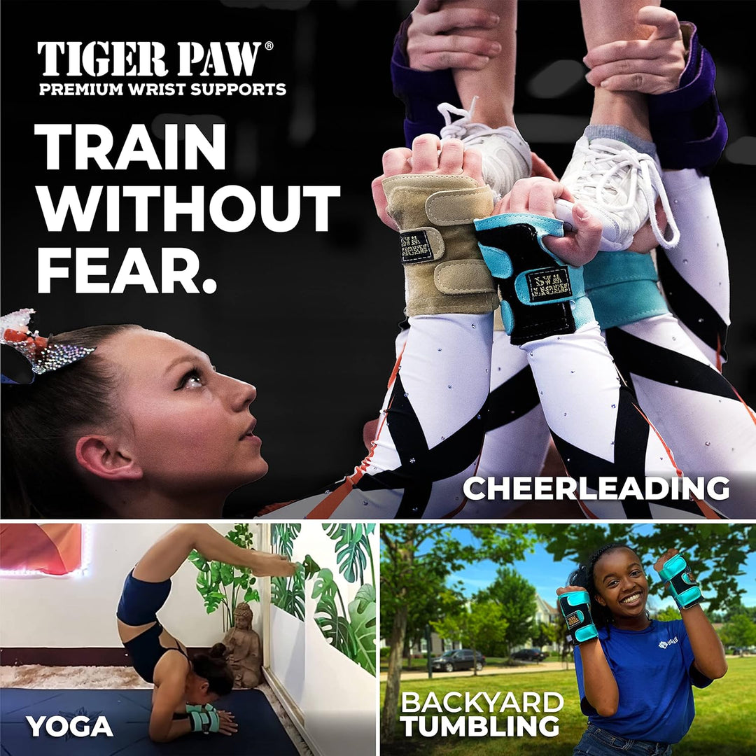 Tiger Paw Authentic Gymnastics Wrist Supports (Sold in Pairs), Competition-Grade Guards, Adjustable