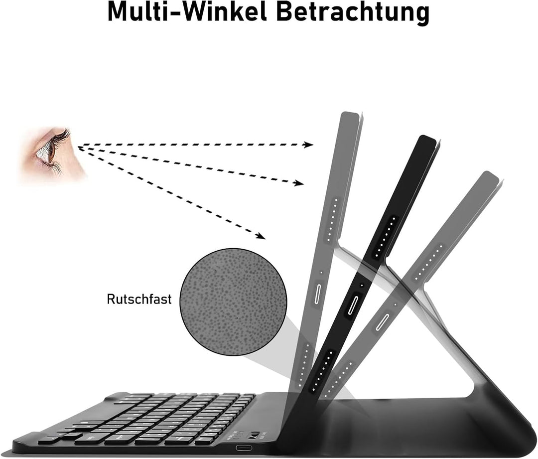 Hofsos Xiaomi Pad 6 Hülle mit Tastatur, [QWERTZ] Tastatur Hülle für Xiaomi Pad 6 11 Zoll 2023, Schut