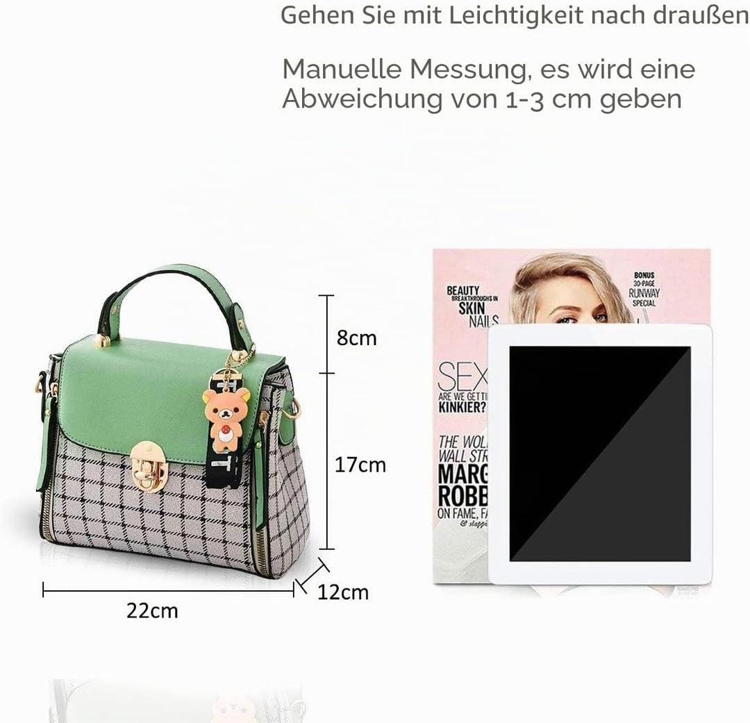 NICOLE&DORIS Handtaschen für Damen Niedliche Umhängetasche Mädchen Reissverschluss Handtasche PU Led