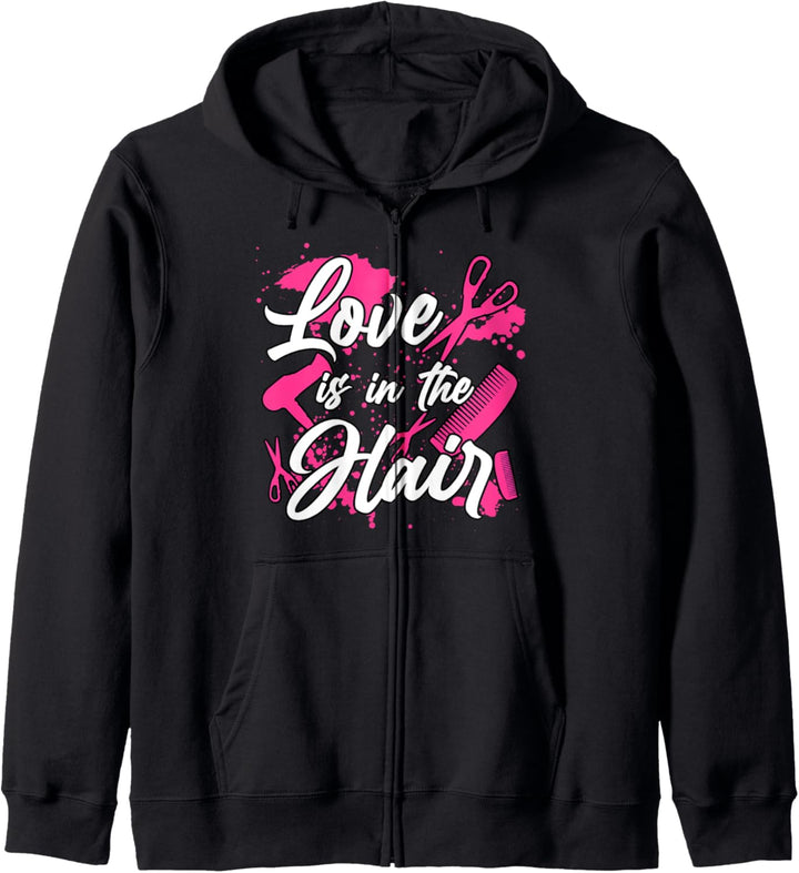 Friseur Kosmetikerin Love is in the Hair Haare Friseurin Kapuzenjacke