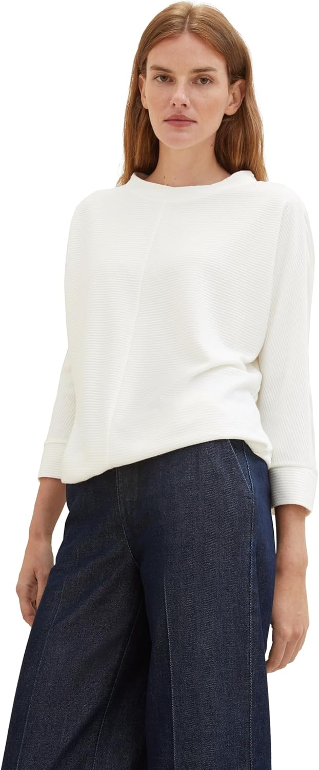 TOM TAILOR Damen T-Shirt, 10315 - Whisper White