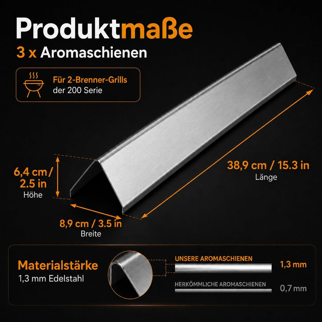 Uniflasy 7635 Aromaschienen für Weber Spirit 200 &amp; Spirit II 200, 38,9 cm Flavorizer Bars Ersatz für