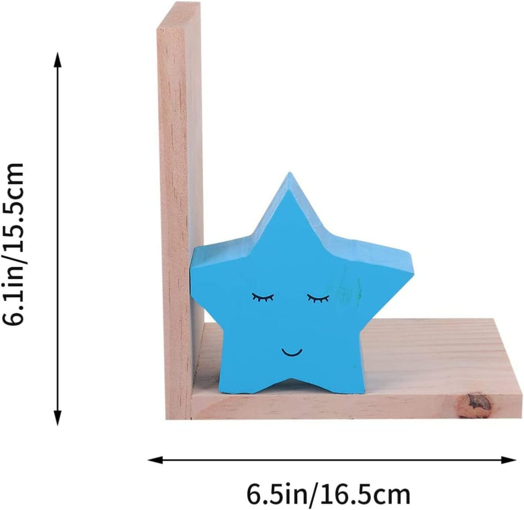 Nacnic Dekorativer Kinderbuchhalter mit blauem Sternen Design | Kinderbuchhalter im nordischen Stil