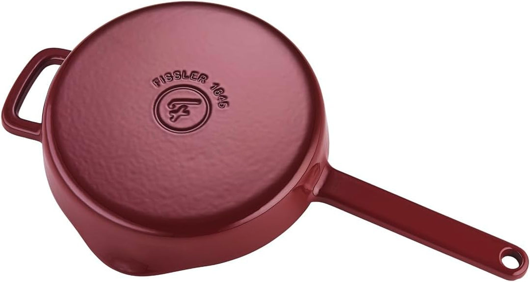 Fissler Moments Collection/Emaillierte Gusseisen-Pfanne (Ø 26 cm) antihaftend, hoher Rand, mit Ausgi