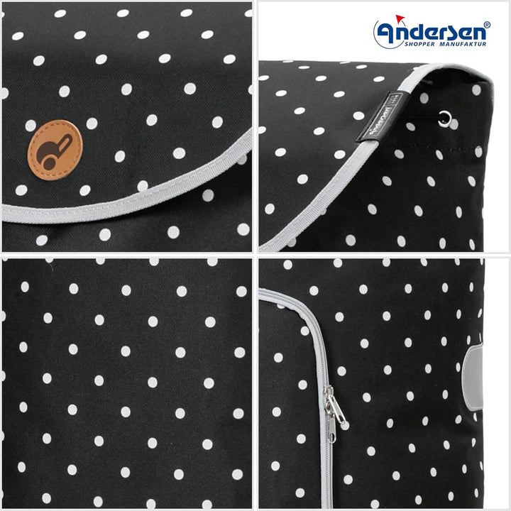Andersen Shopper Alu Star höhenverstellbar mit Rad Ø 20cm und 41 Liter Tasche Ole schwarz