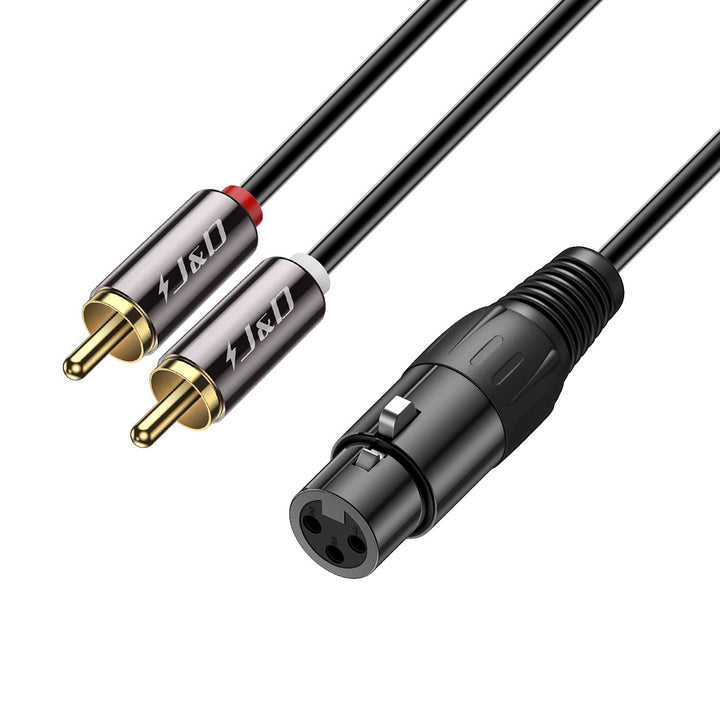 J&D XLR auf Dual-Cinch Y Splitter Patch Kabel, PVC Geschält Unbalanced 2x RCA Männlich zu XLR Weibli