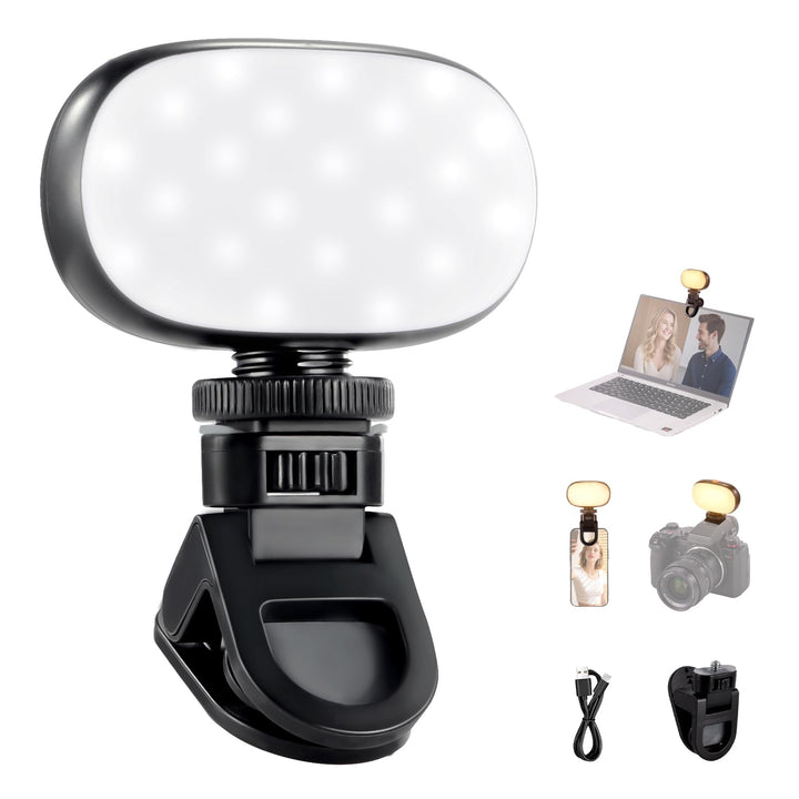 NEEWER BASICS Selfie Licht, Tragbares Handy Videolicht, 3W Clip on kleine LED Videoleuchte, Cold Sho