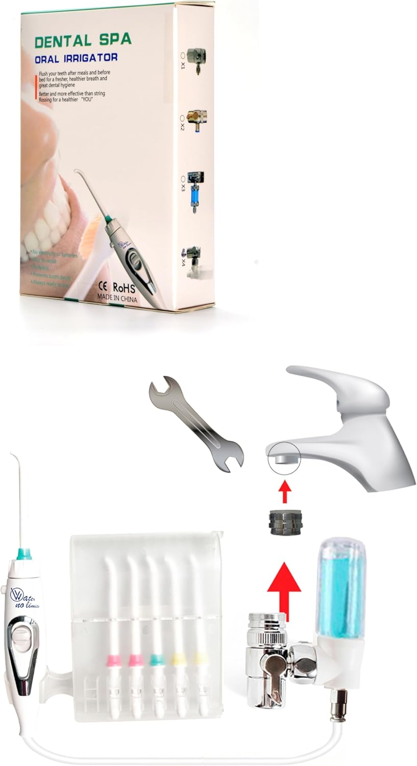WATER NO LIMITS | Professioneller Dentalreiniger ohne Batterien oder Strom | Munddusche, die den Was