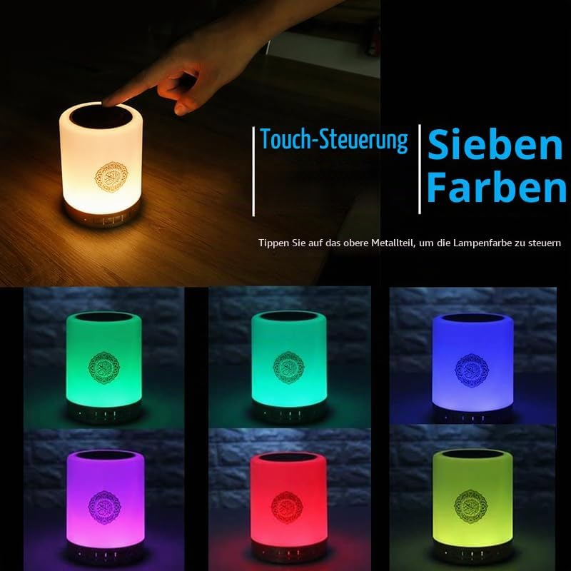 Al salama Quran Lautsprecher Lampe, Tragbare LED Bluetooth Touch Nachtlicht mit Fernbedienung &amp;APP,