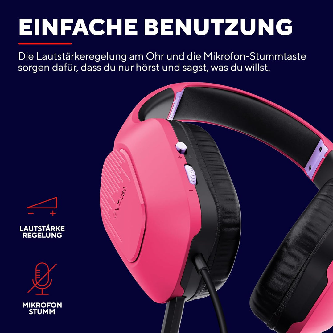 Trust Gaming GXT 415P Zirox Leichtes Gaming Headset mit 50-mm-Treiber für PC, Xbox, PS4, PS5, Switch
