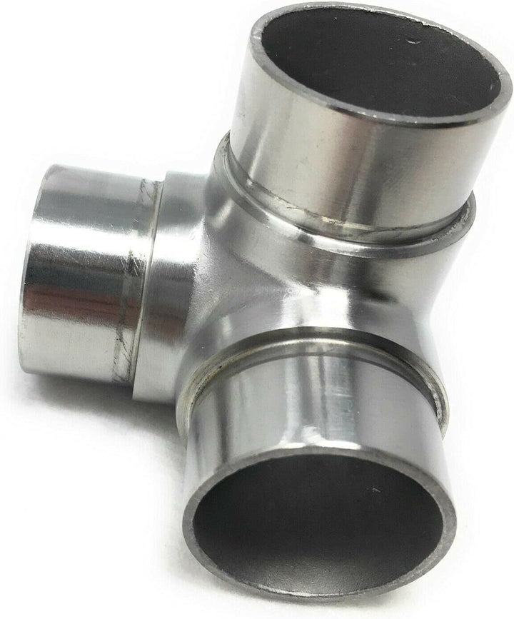 Edelstahl Steckfitting Rohrverbinder Rohrbogen Flansch Verbinder Geländer A2 (Ecke mit 1 Abgang, 33,