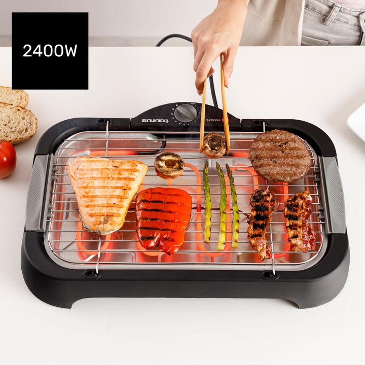 Taurus - Elektrischer Grill Maxim’s | 2400W | Grillfläche 41x24 cm | Einstellbares Thermostat | Wass