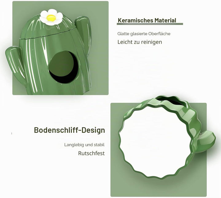 BUCATSTATE Keramikhaus für Hamster, Kaubares Versteck Tunnel in Kaktusform Grossen Eingängen, Kühles