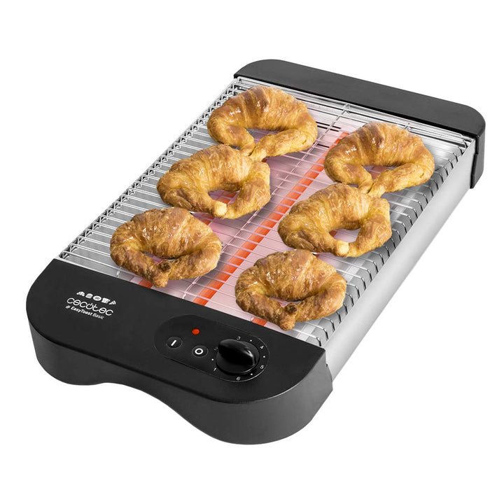 Cecotec Flachtoaster Turbo EasyToast Basic. 3 Quarzheizkörper, 6 Leistungsstufen, Krümelschublade, K