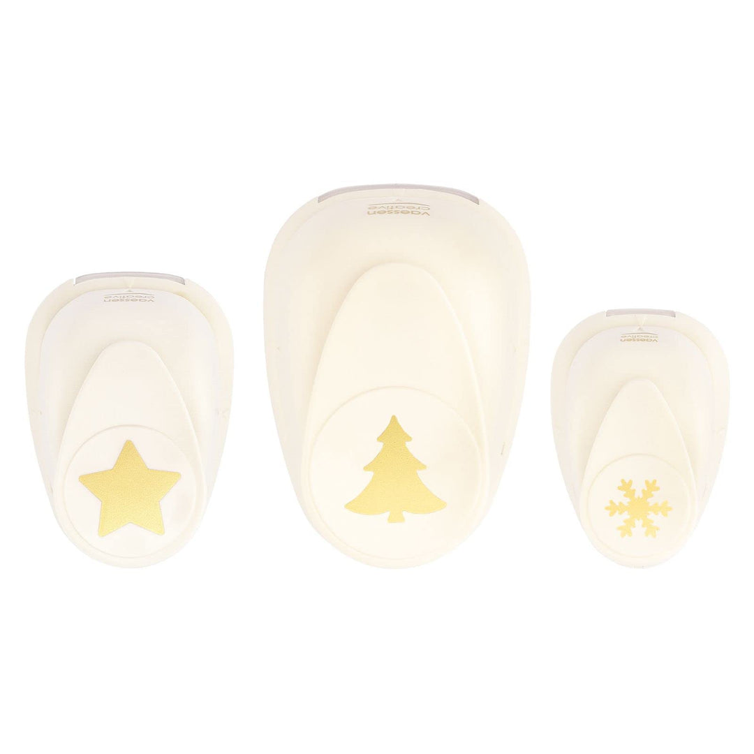 Vaessen Creative Stanzer Set - Motivstanzer - Weihnachten - 3 Stück - Tonpapier und Bastelmaterial b
