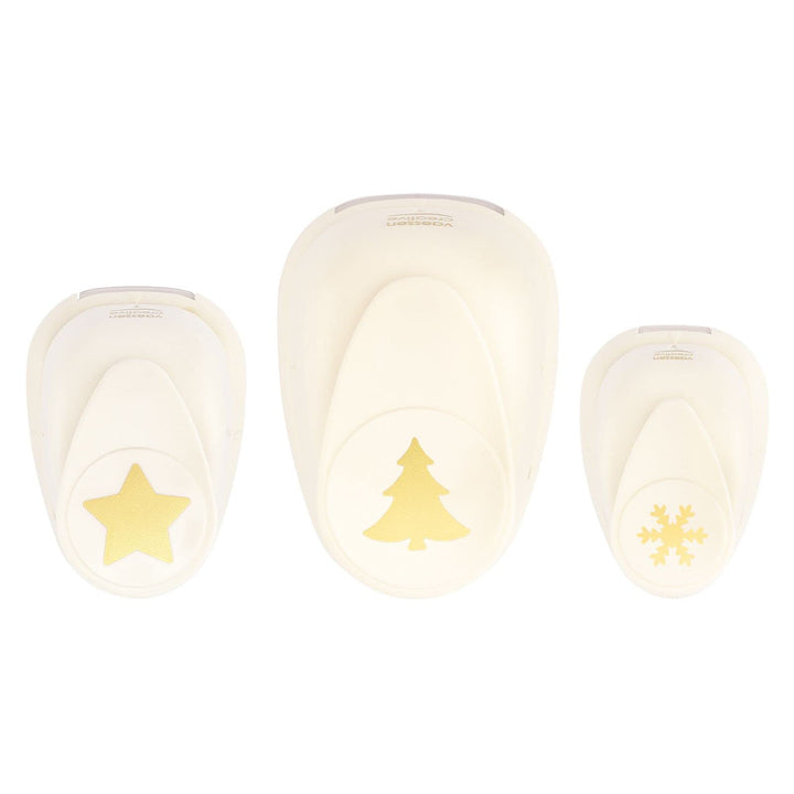 Vaessen Creative Stanzer Set - Motivstanzer - Weihnachten - 3 Stück - Tonpapier und Bastelmaterial b